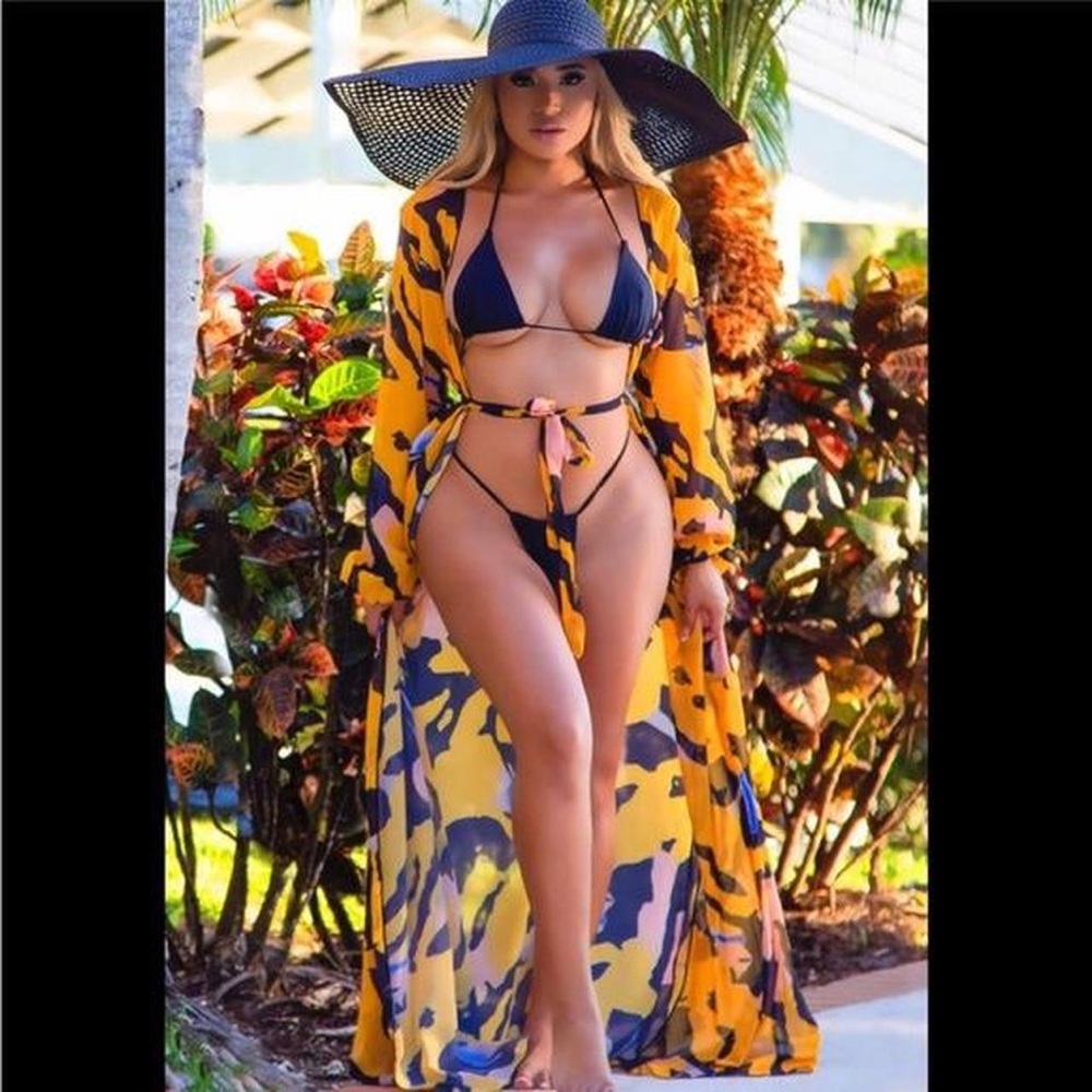 Achilles Sheer Cover Up - Yellow Multi